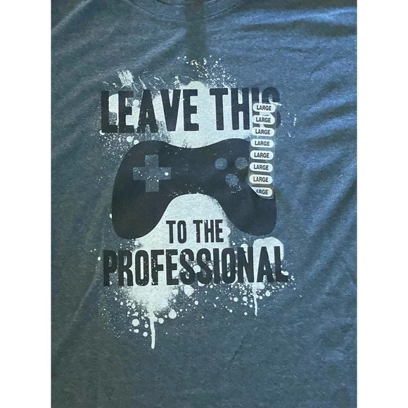 NWOT Graphic Shirt Grey T-Shirt Size Large Gaming Short Sleeve Casual Crew Neck - Picture 5 of 5